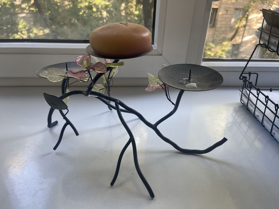 Подсвечник кованый антикварный