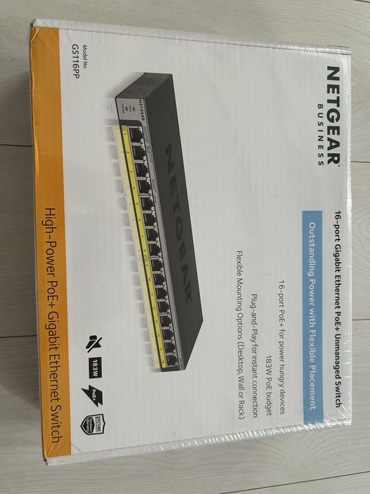 Switch NetGear ProSAFE GS116LP 16-port nou