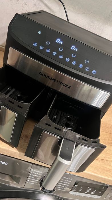 Мощен Двоен Фритюрник с Горещ Въздух GOURMETmaxx 7L, 10 Програми 2400W