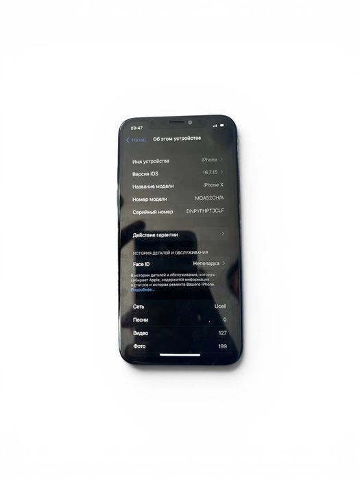 iphone x, black ,64 xotira , 100 yomkost