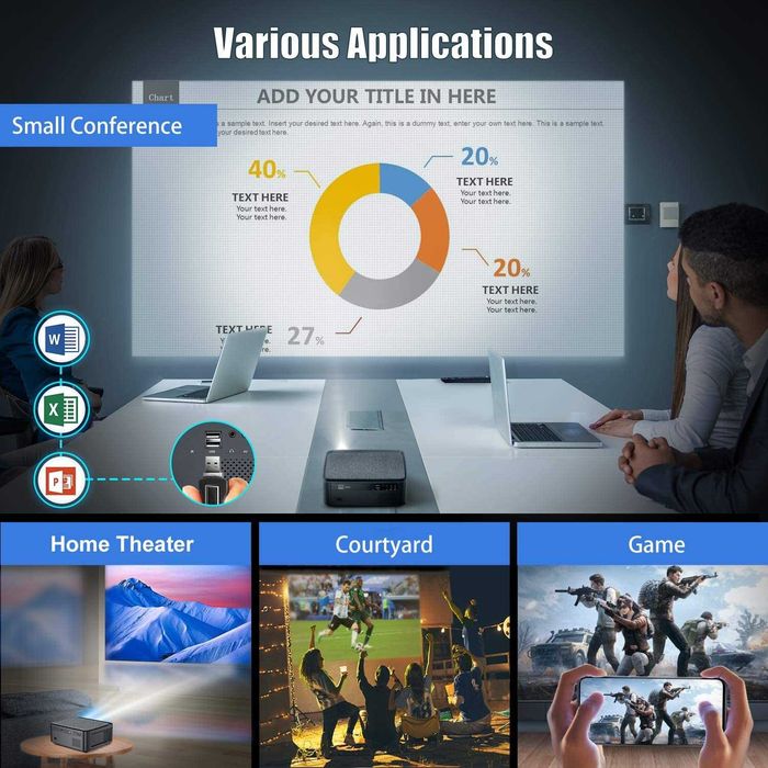 VideoProiector Wimius K1 WiFi Bluetooth, 8500 Lumen NOU!!