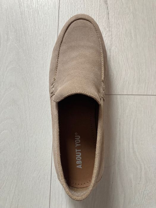 Мъжки мокасини, цвят екрю, №40