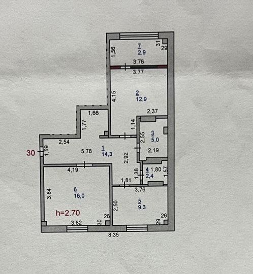 2 комн квартира, 62 м2