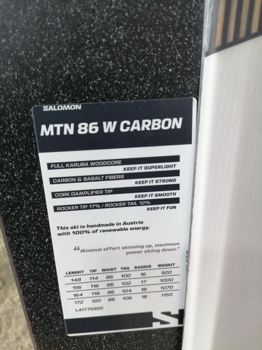 Schiuri ski tura Salomon Mtn 86 Carbon+legaturi Alpinist 10 Demo+piei