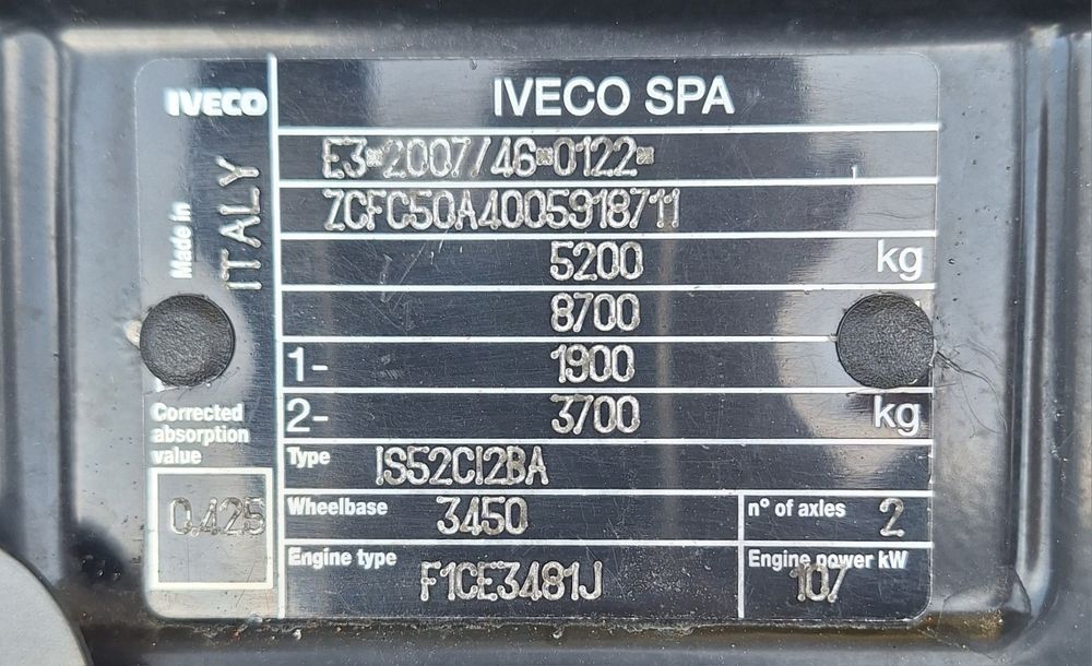 Iveco Daily 50C15/ 3.0 DIESEL 150 CP / 3,45 AXE