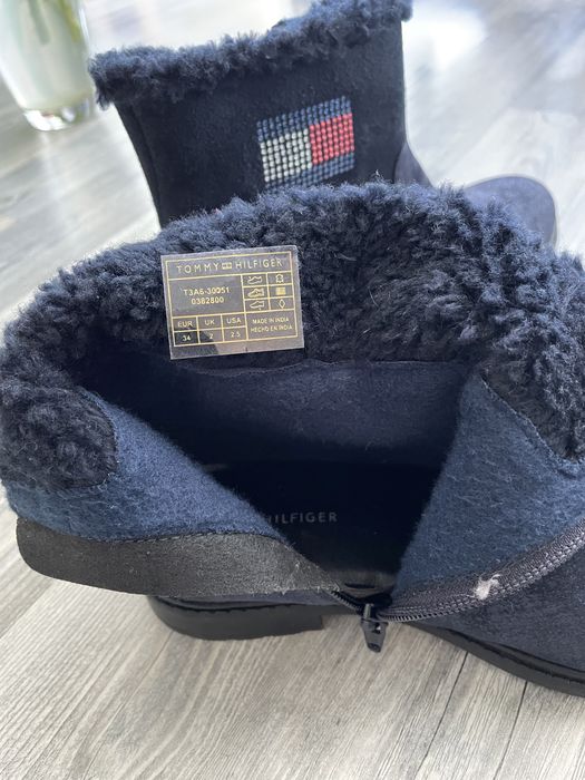 Ghete fete, piele bleumarin