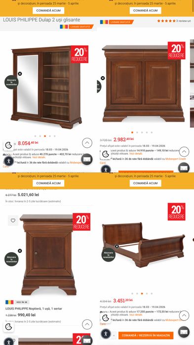 Mobila Mobexpert Louis Philippe