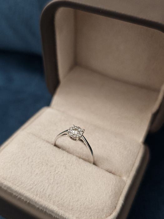 Inel de logodnă TEILOR – aur 14K, 9 diamante naturale 0,15 ct