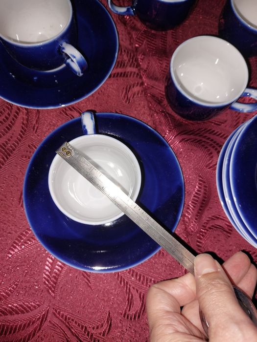 Set 6 ceșcuțe cafea ceramică cu farfurioare – Indigo