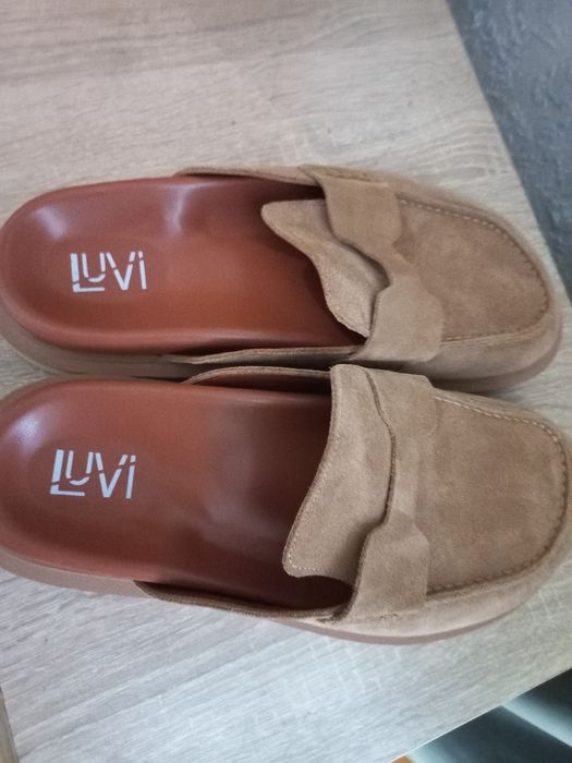 Замшевый сабо-мюли