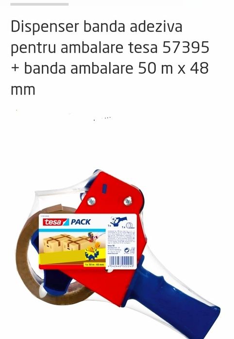 Dispenser pentru ambalare. Cu bandă adezivă, inclusă în kit