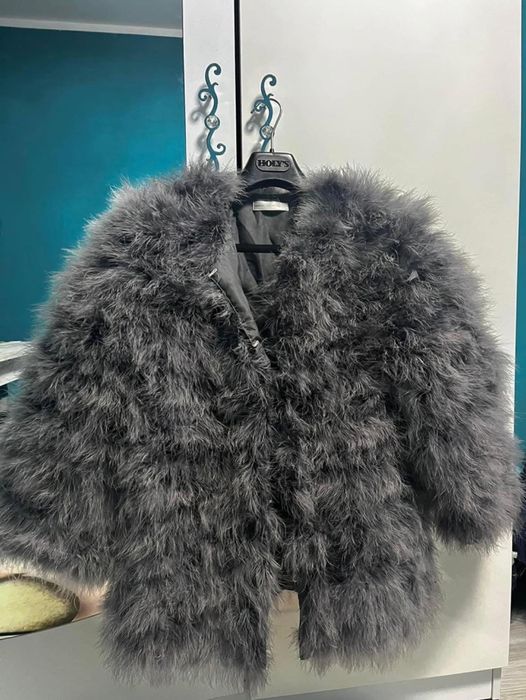 Дамско сако от естествени пера