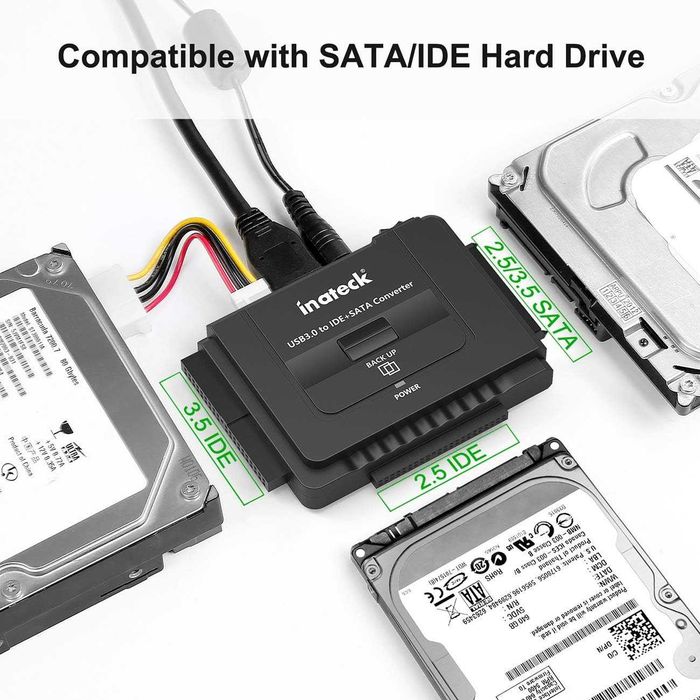 Adaptor pentru hard disk Inateck pentru HDD și SSD 2. 5/3.5