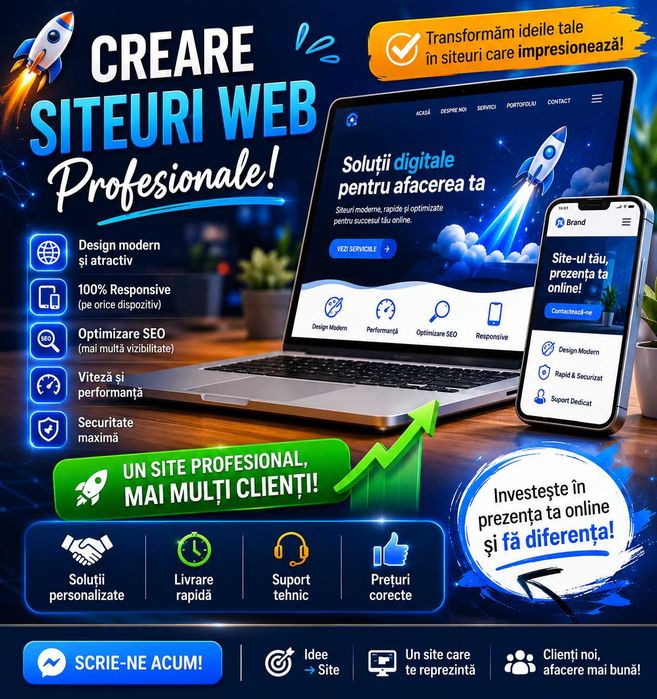 Creare site web - site de prezentare, magazin online si promovare seo