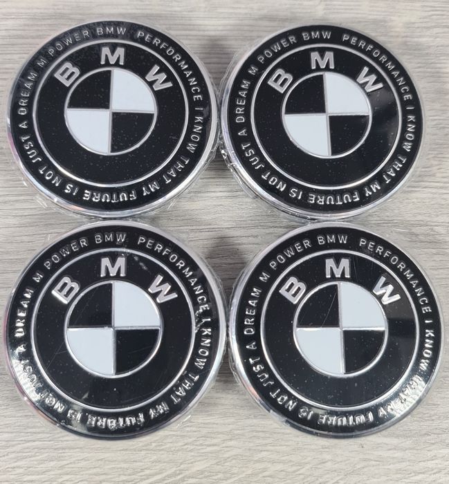 Capace-Jante-Bmw-68mm-Aniversare-Alb-Negre-E46-E60-E90-E70-F10-F30-F15