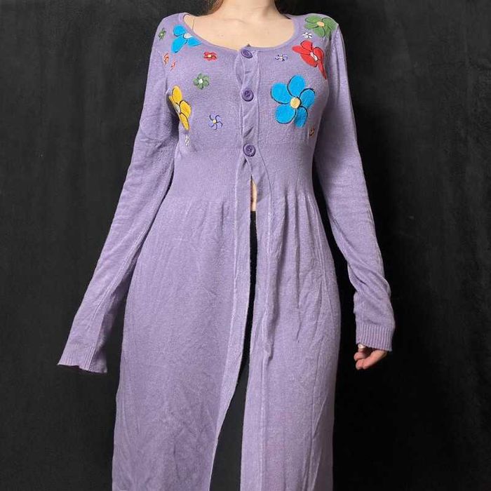 Cardigan lung mov- piesă unicat