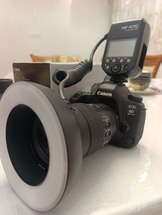 Canon 6D Mark ll+lens Ef 100 mm+ Godox MF R76