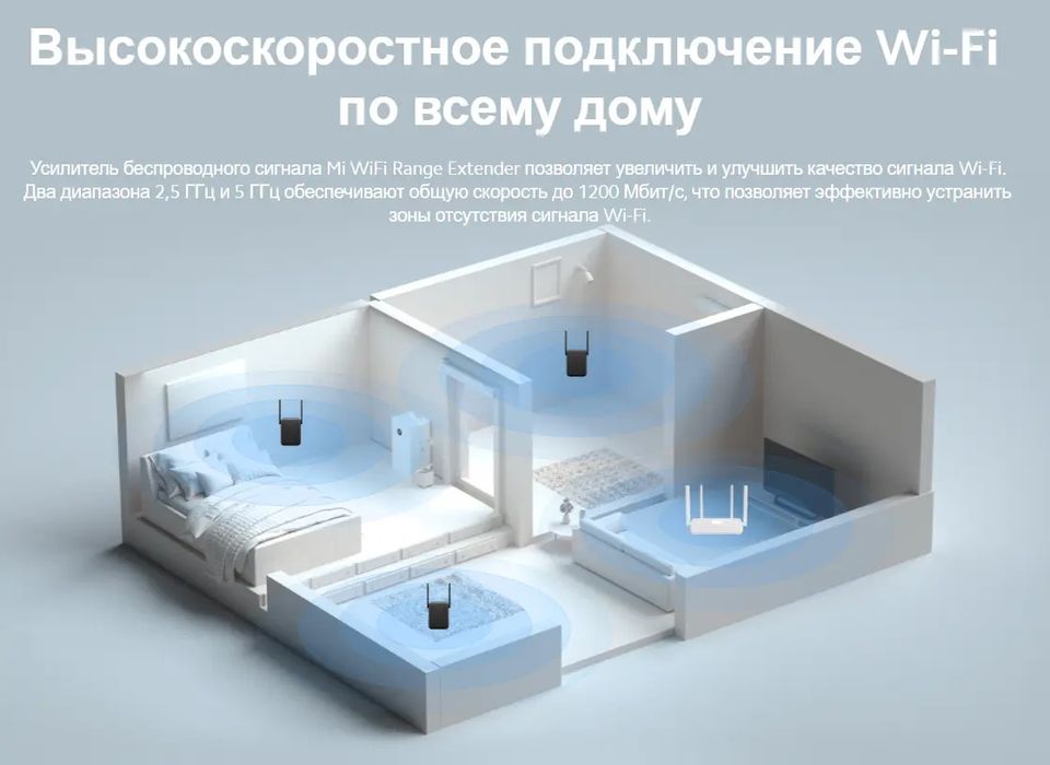 Усилитель сигнала Xiaomi Mi WiFi Range Extender AC1200 (черный)