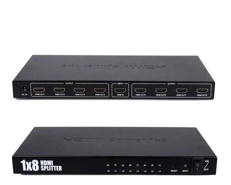 HDMI 1 to 8 Splitter UHD 4K/60Hz для TV с дополнительным питанием