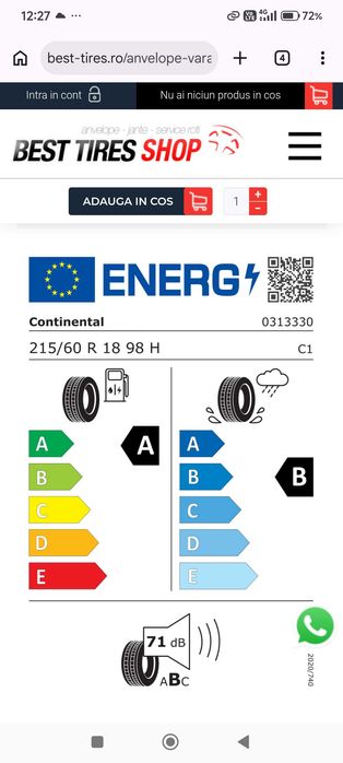 Anvelope vara Continental Ecocontact 6Q 215/60/18 H