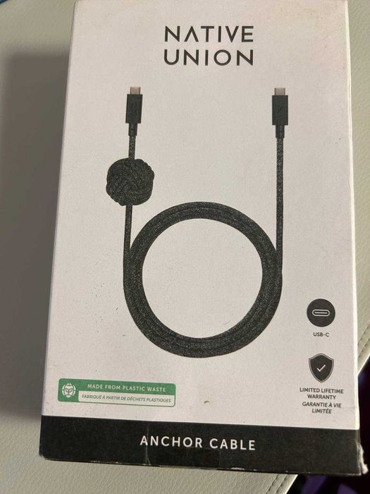 Cablu Native Union Anchor USB-C → USB-C 240W | PD 3.1 | Nou