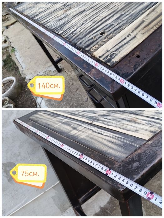 Стара Метална Масивна Работна Маса / 80кг.