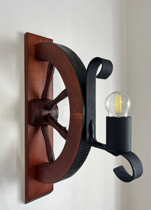 Candelabru roata lemm , lustra roata lemn , lampadar roata
