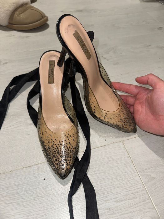 Pantofi IL PASSO negri cu pietricele