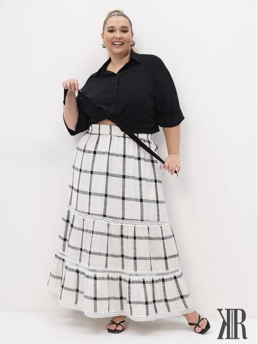 Юбка лен с подкладом