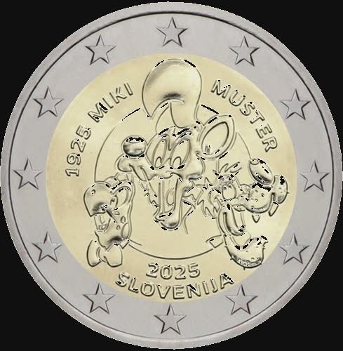 Колекционерска монета 2€ Словения 2025 – Miki Muster (UNC)