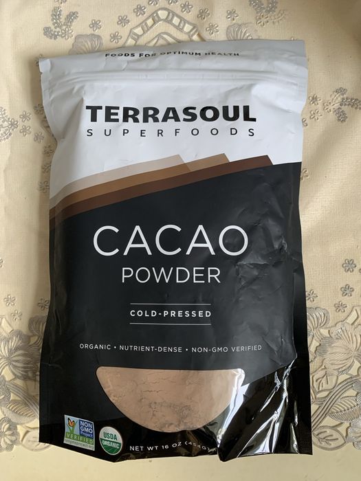 Какао порошок натуральное Organik Raw Cacao Terrasoul, 454гр из США