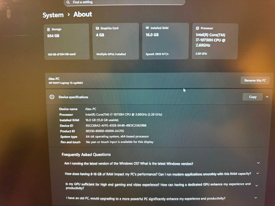 Лаптоп HP ENVY 15.6" Сив | Laptop HP ENVY 15.6" Silver