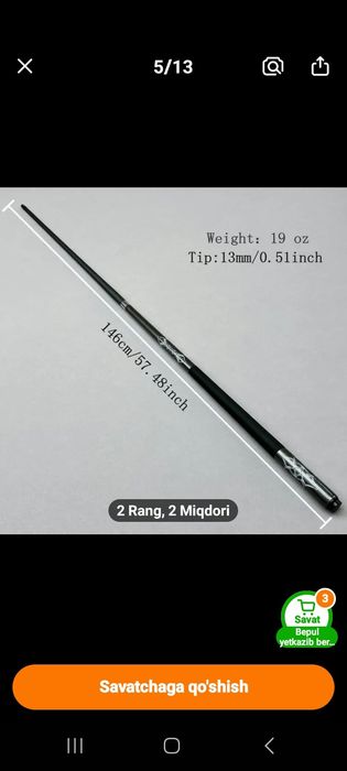 Mustahkam 13mm Uchi Bilan Bilyard Kiyi