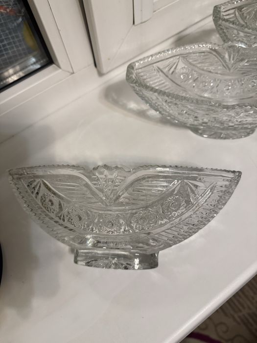 Хрустальные конфетницы  вазы набор 3 шт