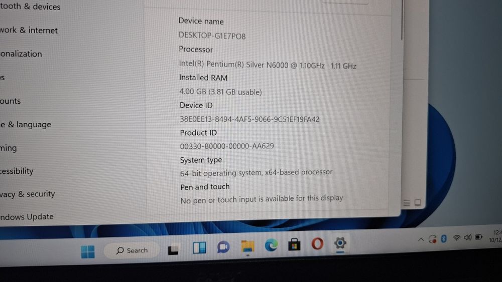 Acer Swift  1 intel silver N6000