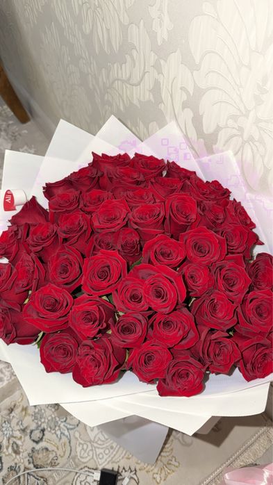 51 роза букет красных роз!