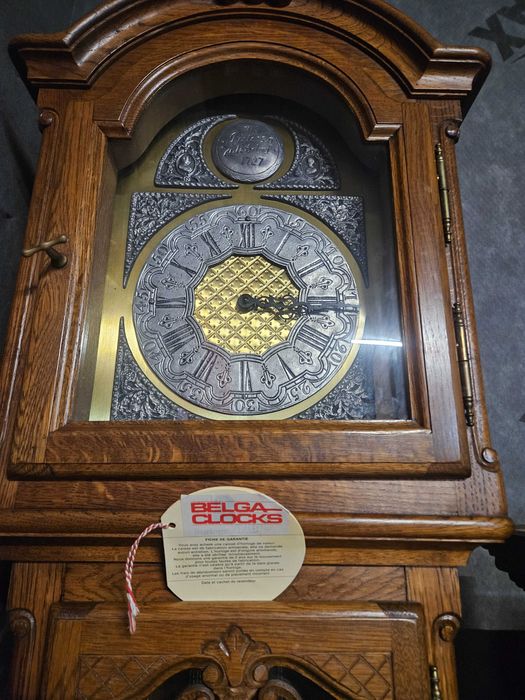 Vand ceas de podea cu 3 greutati carcasa lemn masiv