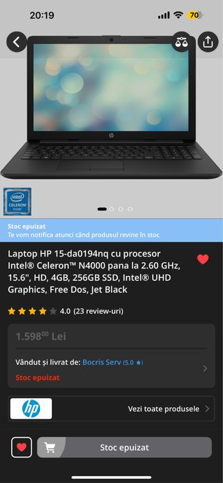 Vand laptop HP SSD
