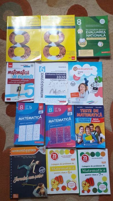Culegeri matematica,romana clasa a 8-a, a 7-a,a 6-a