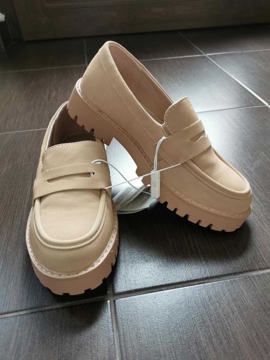 Pantofi/loafer bej, mărime 35, Reserved, noi - cu etichetă