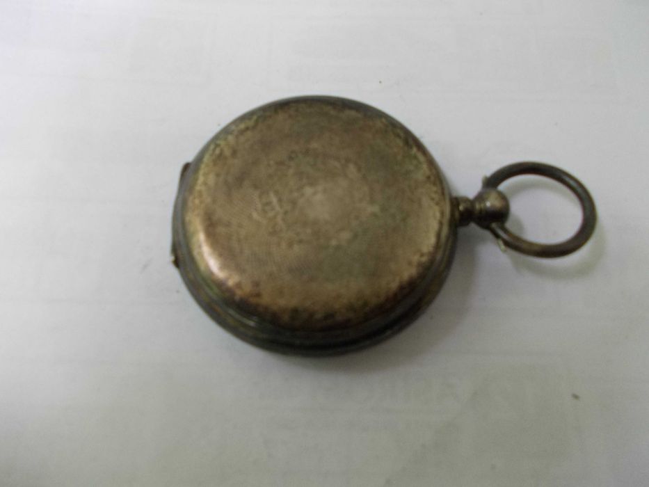 Ceas vechi de buzunar defect din argint 1891