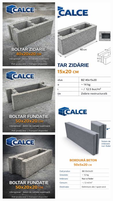 Producător boltari, borduri, pavaje, botari stâlpi