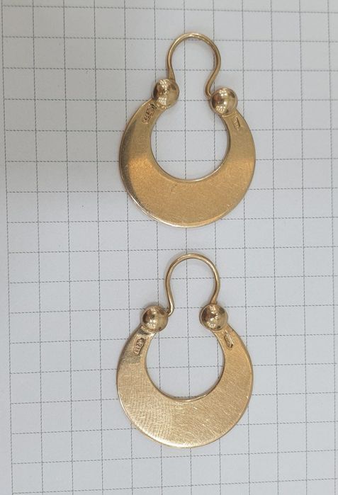 Ссср1973год редкие Винтажные Киевские заводские серьги 583пробы 
6.82г