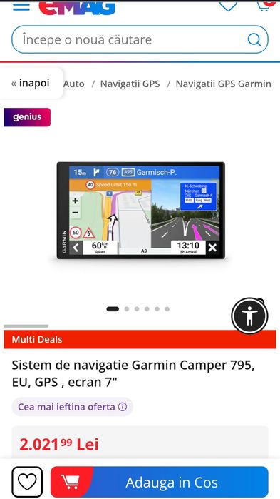 Sistem de navigatie Garmin Camper 795, EU, GPS , ecran 7"
