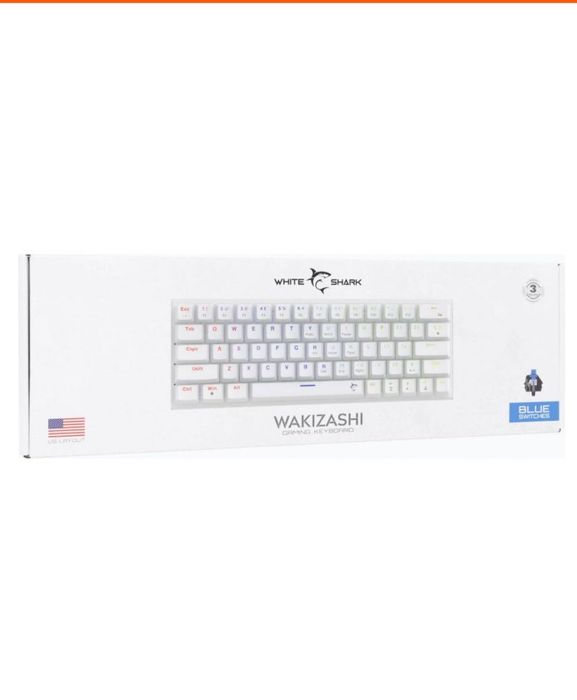 Механична клавиатура/White Shark - WAKIZASHI-2 White, Blue Sw., бяла
