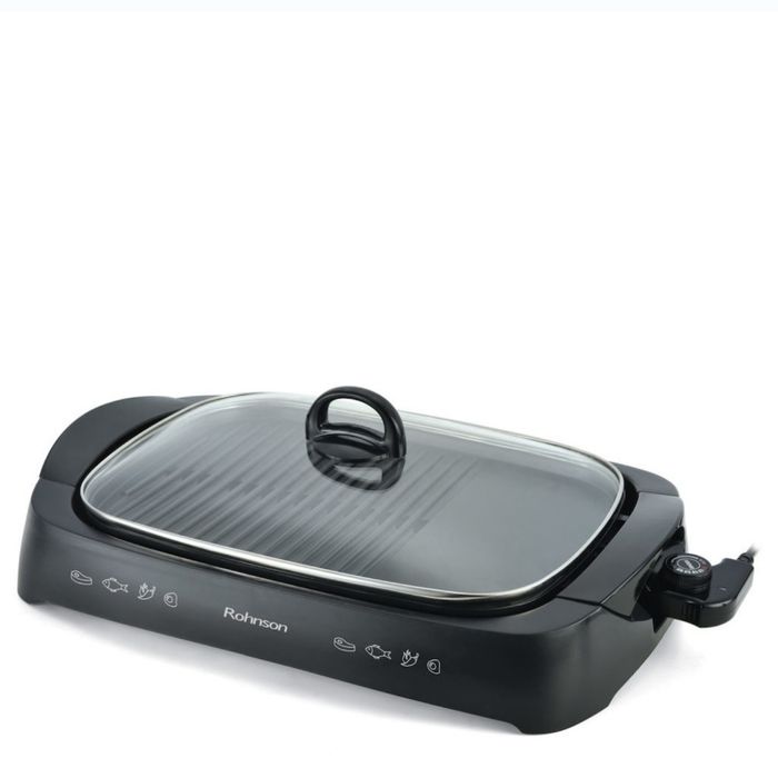 GRILL electric ROHONSON cu capac din sticlă termoizolanta NOU  250 Lei