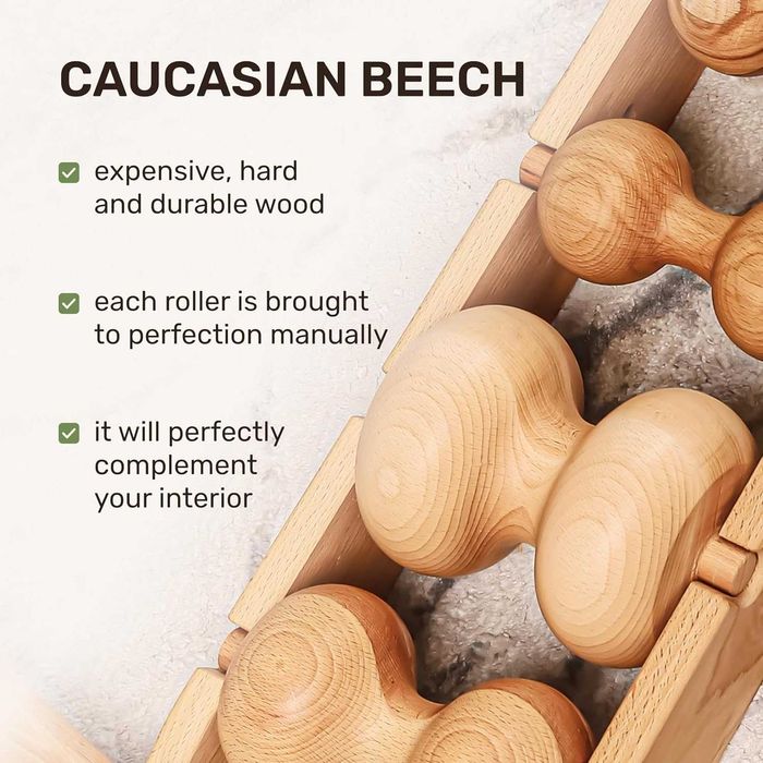 Нов 6-ролков масажор за гръб TIMBER Good – дъб, разопакованa