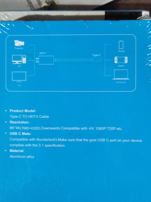 Type C to HDTV (HDMI) kabel