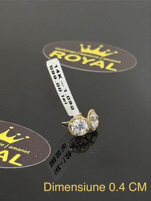 Bijuteria ROYAL : Cercei AUR 14K NOU / 1.09 GR