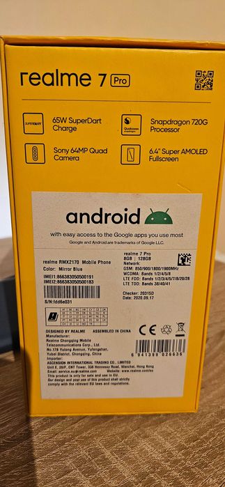 RealMe 7 PRO pentru GLOVO, Uber,Bolt livrari